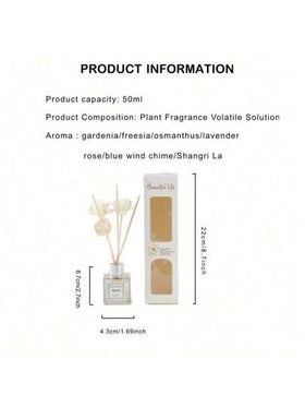 1 طقم موزع عطر، 50 مل زهور مجففة وقضبان خيزران بدون رائحة، معطر للحمام والمنزل، رائحة طويلة الأمد، مناسب لغرفة النوم والصالة والمكتب، موزع عطر، عطر منزلي، منعش للمنزل