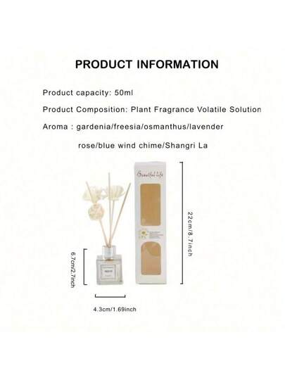 1 طقم موزع عطر، 50 مل زهور مجففة وقضبان خيزران بدون رائحة، معطر للحمام والمنزل، رائحة طويلة الأمد، مناسب لغرفة النوم والصالة والمكتب، موزع عطر، عطر منزلي، منعش للمنزل