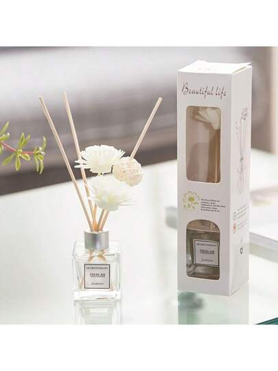 1 طقم موزع عطر، 50 مل زهور مجففة وقضبان خيزران بدون رائحة، معطر للحمام والمنزل، رائحة طويلة الأمد، مناسب لغرفة النوم والصالة والمكتب، موزع عطر، عطر منزلي، منعش للمنزل