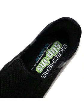 Skechers أحذية سكيتشرز للرجال للأنشطة الخارجية، أحذية رياضية سوداء مريحة للارتداء على القدم الواحدة