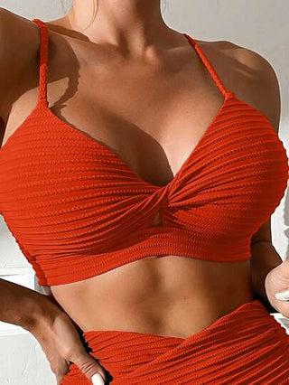 Swim Basics بيكيني نسائي مصنوع من نسيج مُنقط مع حمالات رفيعة، للاستخدام في الشاطئ والرحلات الصيفية