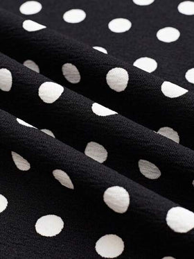 SHEIN Clasi فستان مكون من توب وتنورة طويلة بطراز منقط انيق بطراز قديم، للحفلات/عروض الرقص، بأكمام قصيرة وتنورة طويلة ، عدد القطع 2