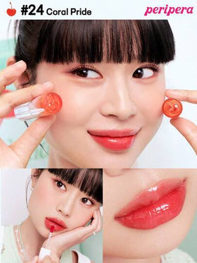 Peripera حبر جمالي كوري، تلوين مائي، لمعان شفاه مائي، لمعان شفاه زجاجي، منتفخ، مرطب طبيعي، خفيف الوزن، مُنير، لون دائم، ارتداء مريح غير لزج، مناسب للارتداء مع الكمامة، بدون طبقة بيضاء، جمال كوري، مستحضرات تجميل كورية