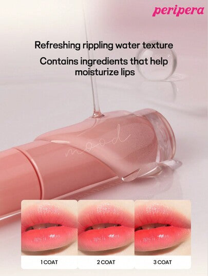 Peripera حبر جمالي كوري ذو لمعان مائي، تلوين مائي عاري، لمعة شفاه مائية، لمعة شفاه زجاجية، منتفخة، مرطبة طبيعية، خفيفة الوزن، مُنيرة، لون دائم، ارتداء مريح غير لزج، مناسبة للارتداء مع الكمامة، بدون طبقة بيضاء، جمال كوري، مستحضرات تجميل كورية