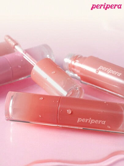 Peripera حبر جمالي كوري ذو لمعان مائي، تلوين مائي عاري، لمعة شفاه مائية، لمعة شفاه زجاجية، منتفخة، مرطبة طبيعية، خفيفة الوزن، مُنيرة، لون دائم، ارتداء مريح غير لزج، مناسبة للارتداء مع الكمامة، بدون طبقة بيضاء، جمال كوري، مستحضرات تجميل كورية