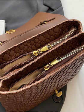 حقيبة كتف متعددة الألوان نسيج كلاسيكية أنيقة للنساء قطعة واحدة