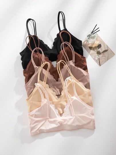 5 قطع مجموعة ملابس داخلية ViLingerie بحمالات وأشكال متعددة الألوان، ملابس داخلية بدون ظهر مع حمالات ثابتة، حمالات صدر بدون سلك للنساء
