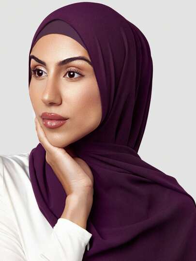 طقم تانكيني حريمي مجموعة وشاح وقبعة بلون موحد للنساء، قبعة عصرية متعددة الاستخدامات كحجاب، وشاح من الشيفون وقبعة مطاطية للأزياء الأبيا في الشرق الأوسط، إطلالة كاجوال