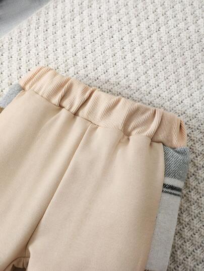 BrownBark مجموعة ملابس للأطفال الرضع الصبيان 2 قطعة، قميص كاجوال بجيب وقبعة طويل الأكمام + بنطلون مريح، ملابس أطفال للربيع والخريف