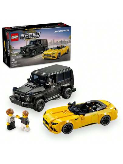 LEGO سيارة لعبة ليغو سبيد تشامبيونز مرسيدس-AMG G 63 ومرسيدس-AMG SL 63 F1، مجموعة مركبات للأطفال، 2 طقم بناء مع 2 شخصية سائق مصغرة، سيارة لعبة قابلة للتحويل هدية للأولاد والبنات، 76924