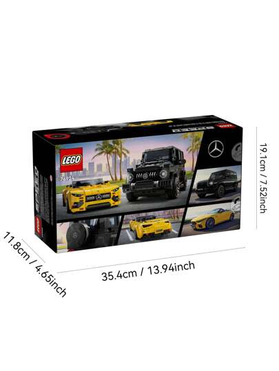 LEGO سيارة لعبة ليغو سبيد تشامبيونز مرسيدس-AMG G 63 ومرسيدس-AMG SL 63 F1، مجموعة مركبات للأطفال، 2 طقم بناء مع 2 شخصية سائق مصغرة، سيارة لعبة قابلة للتحويل هدية للأولاد والبنات، 76924
