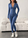 SHEIN EZwear مجموعة حجم إضافي من امرأة، تي شيرت رياضي كاجوال بقصّة طويلة وسحّاب أمامي مع سروال ليغينغ، قطعتان