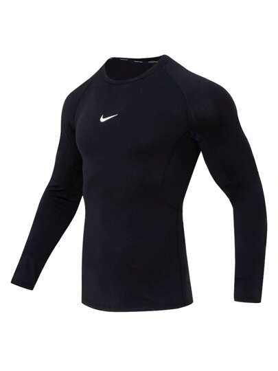 Nike M NP DF TIGHT TOP LS لباس ضيق للرجال للجري يسمح بالتهوية وسريع الجفاف، ملابس رياضية مرنة، تي شيرت للياقة البدنية بأكمام طويلة/يُنصح باختيار مقاس أكبر بدرجة واحدة FB7920-010