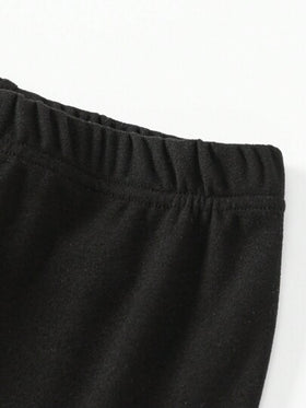 SHEIN طقم سروال وشورت حرارية كم طويل قطعتين للأولاد المراهقين لفصلي الخريف والشتاء