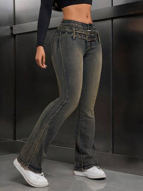 SHEIN Tall السراويل الجينز البسيطة بجيوب أمامية للنساء، للارتداء اليومي العادي