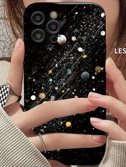 قطعة واحدة حافظة هاتف TPU مضادة للصدمات بطبعة سماء نجمية متوافقة مع هواتف iPhone 11، 16 Pro Max، 16 Pro، 16، 15 Pro Max، 14 Pro Max / Galaxy / Honor X6A، X7B، X8B