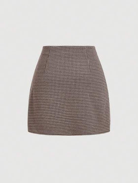 SHEIN MOD تنورة قصيرة على شكل حرف A بطبعة هندسية، تنورة للنساء في حفلات العطلات، مقاس S، نساء في العطلات