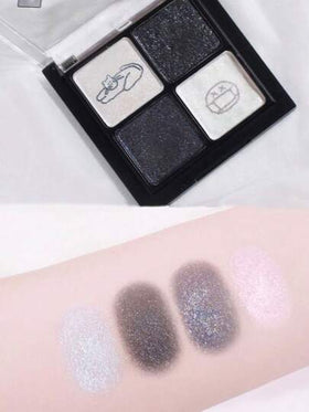 Rom&nd باليت ظلال العيون B03 GLITZ IN BLACK، باليت ظلال العيون الأساسية، 4 ظلال طبيعية للاستخدام اليومي، من X INAPSQUARE، ملمس مخملي، سهل الامتزاج، لون قوي، إنهاء مطفي ولامع، أداء لوني عالي، طويل الأمد، مكياج كوري، مستحضرات تجميل كورية، هدية