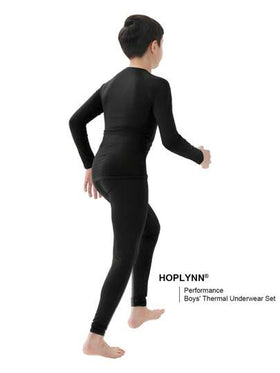HOPLYNN طقم ملابس داخلية طويلة الأكمام للضغط الحراري للمراهقين الذكور، قميص رياضي دافئ للكرة القدم