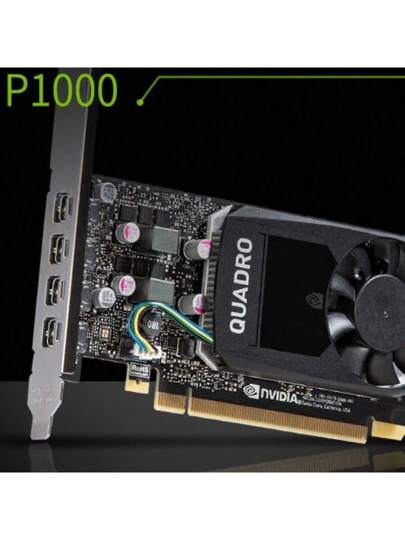 Nvidia 1 بطاقة رسومات NVIDIA Quadro P1000، ذاكرة فيديو 4 جيجابايت، عبوة صناعية، للتصميم والنمذجة وتحرير الرسومات، متعددة الشاشات