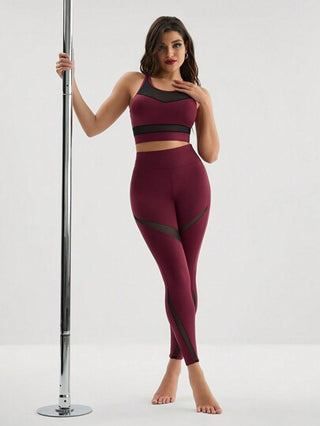 Menodora SHEIN Sport بدلة رياضية ألوان مكعبات للنساء مجموعة ملابس تمرين رياضي للنساء