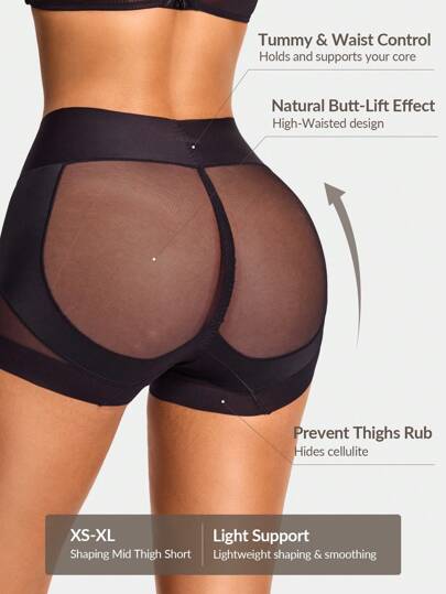 Shape ملابس داخلية للنساء بنظام التشكيل من موحد اللون ومقطّع شبكي للاستخدام اليومي