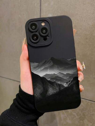 قطعة واحدة من حافظة هاتف كاملة الحماية بتصميم عين الجبل الأسود متوافقة مع هواتف iPhone 16 برو ماكس / 16 برو / 16 / 15 برو ماكس / 15 برو / 15 / 14 / 13 / 13 برو / 12 / 11 / XR ، غطاء لينة مضاد للسقوط