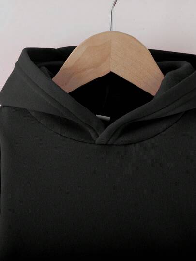 طقم قطعتين (هوديUfleece وبنطلون) للأولاد الرضع مزخرف بطباعة الدبدوب، ملابس كاجوال للخريف/الشتاء