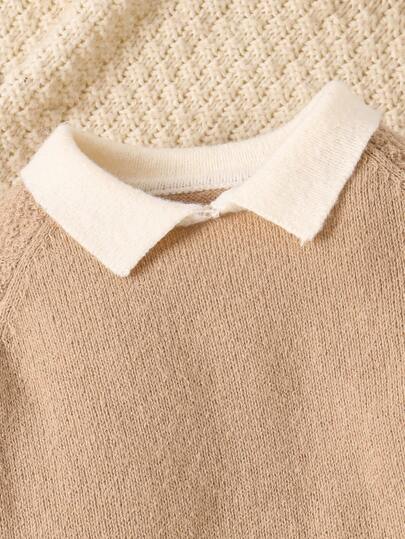 SHEIN مجموعة بولو كنزة صوفية 2 قطعة للأولاد الصغار، كاجوال، كلية، مريح، أناقة بسيطة عملية ناعمة مريحة فضفاضة مناسبة لحفلات أعياد الميلاد والأحتفالات والعروض، ملابس للأولاد الصغار مناسبة للمدرسة، العود للمدرسة، اليومية، السفر، الرياضة، الخريف والشتاء