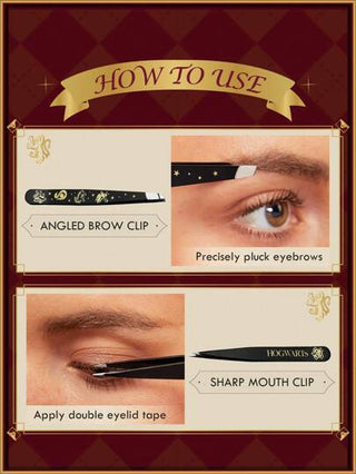 HARRY POTTER X SHEIN مجموعة مقرمشة الحواجب بتصميم الحروف والحيوانات 2 قطعة، هوجوارتس، هاري بوتر، هدايا