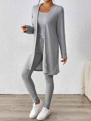 SHEIN Essnce 3 قطعة/طقم رياضي كاجوال مُحبوك، للخريف/الشتاء