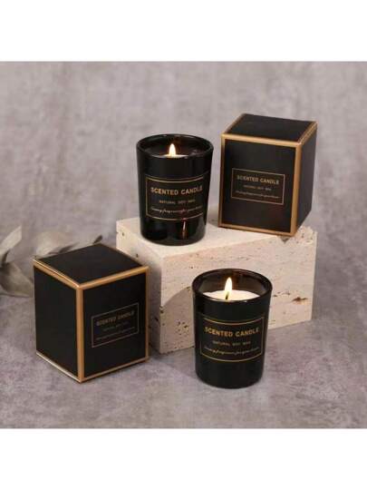طقم هدية شموع معطرة، شموع شمع الصويا 5*6 أكواب مع 5 زهور الزنبق الاصطناعية، رائع لديكور الغرف والمكتب