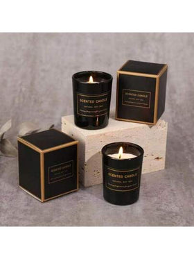 طقم هدية شموع معطرة، شموع شمع الصويا 5*6 أكواب مع 5 زهور الزنبق الاصطناعية، رائع لديكور الغرف والمكتب
