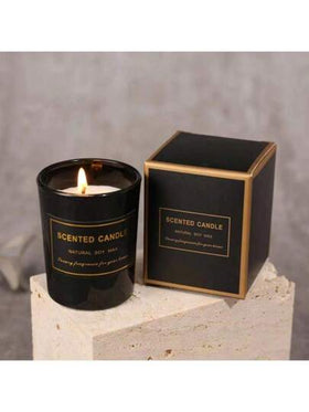 طقم هدية شموع معطرة، شموع شمع الصويا 5*6 أكواب مع 5 زهور الزنبق الاصطناعية، رائع لديكور الغرف والمكتب
