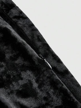 ROMWE Goth تنورة أنثوية ذات طراز قصير منمق باللمسات الرجعية والشقوق المبطنة بالفيلور مع تريم من الدانتيل وحافة قصيرة على شكل ذيل الفرعونة، بطراز قصري فخم