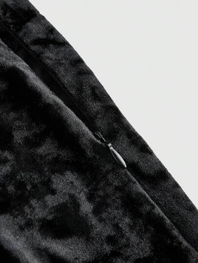 ROMWE Goth تنورة أنثوية ذات طراز قصير منمق باللمسات الرجعية والشقوق المبطنة بالفيلور مع تريم من الدانتيل وحافة قصيرة على شكل ذيل الفرعونة، بطراز قصري فخم