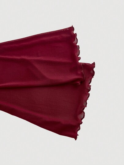 SHEIN MOD ملابس علوية نسائي بياقة عارية للكتفين من الشبك بأكمام جرس طويلة لون المشمش، موديل غربي، كلاسيكي، الستينات، برنامج "The Bachelorette"