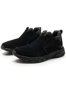 Skechers بوت ثلج جلدية عالية القمة للرجال، بوت كاجوال خارجية، بوت، بوت شتوية دافئة