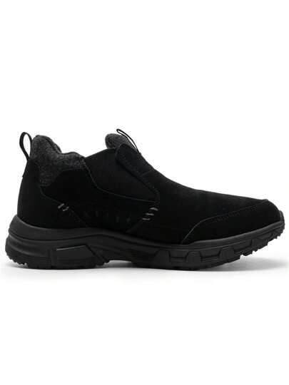 Skechers بوت ثلج جلدية عالية القمة للرجال، بوت كاجوال خارجية، بوت، بوت شتوية دافئة
