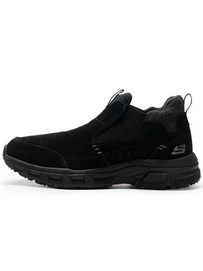 Skechers بوت ثلج جلدية عالية القمة للرجال، بوت كاجوال خارجية، بوت، بوت شتوية دافئة