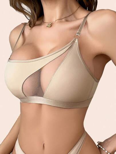 حمالة صدر مشبكة غير مبطنة، لا سلكية، ناعمة، خفيفة بدون غرز، داخلية نسائية للسباحة بتصميم مفتوح وجذاب