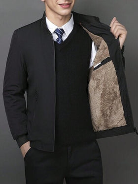 آخر موضة البدلة الرسمية الفاخرة، بدلة رجالية، بليزر رسمي ذو ياقة مفصصة للأعمال والمكاتب باللون الأسود، للخريف