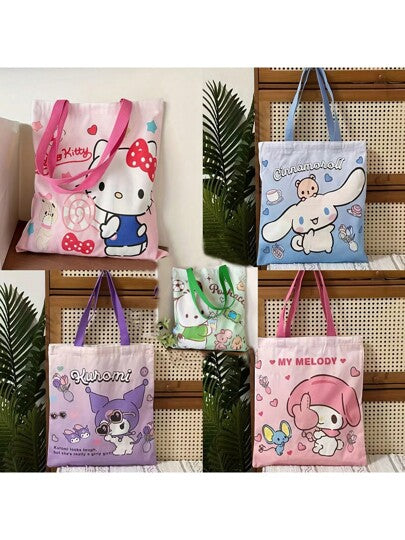 أدوات مكتبية ومدرسية Sanrio 1 قطعة حقيبة كبيرة السعة للتسوق والتخزين ومن رسوم الكرتون الكيوت، كورومي و كينامورول و هالو كيتي، هدية صغيرة للجوائز