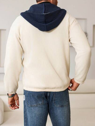 Manfinity Homme بلوزة هوديLL كاجوال للرجال للخريف/الشتاء مزينة بتصميم لوحات متعدد مع جيوب