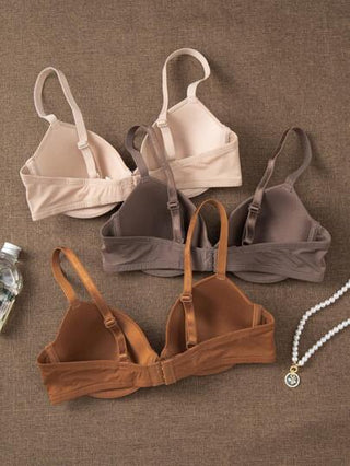 Shein Underwear&Sleepwear Basics 3 قطع مجموعة سلكية سادة للنساء من الصدريات