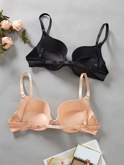 Shein Underwear&Sleepwear Basics صدريتان بحمالات مقواة للنساء
