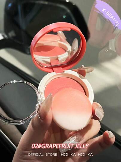 HOLIKA HOLIKA كريم أحمر خدود جيلي بلون الجريب فروت 02#، ملمس ناعم، أداء لوني ممتاز، خفيف الوزن وقابل للبناء، كريم أحمر خدود كوري، 4.2 جرام / 0.14 أونصة | مكياج كوري