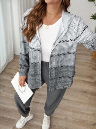 SHEIN LUNE مجموعة من قطعتين، توب ذو فتحة رأس بغطاء وبنطلون ربطة خصر به جيوب، مقاس كبير، ملابس رياضية كاجوال مناسبة للمكتب وحفلات السنة الجديدة ومناسبات العطلات للنساء