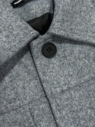 Manfinity CasualCool معطف قصير أنيق بأكمام طويلة للرجال، معطف بيه للخروج في فصل الخريف والشتاء، هدية للأصدقاء والزوج والحبيب
