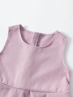 SHEIN طقم بنطلون وسترة بزخرفة نباتية ثلاثية الأبعاد باللون البنفسجي للفتيات المراهقات 2 قطعة، ملابس أنيقة